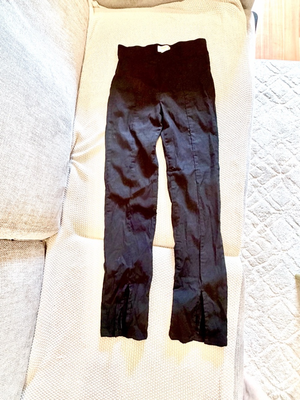 Maeve Black Straight-Leg Pants